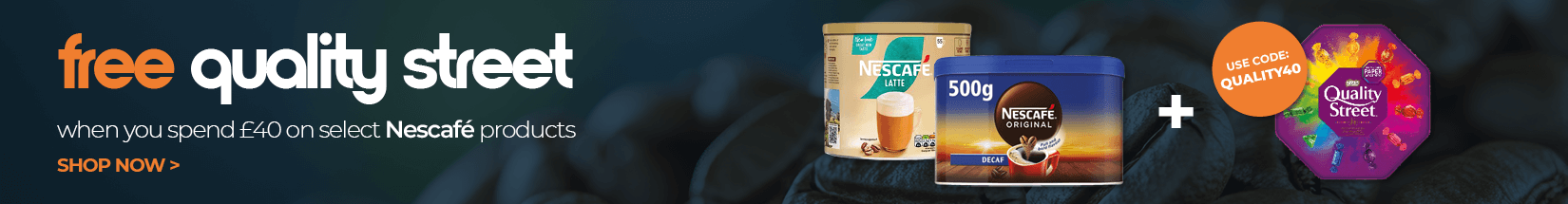 Spend 40 on select Nescafe products and claim a free tub of Quality Street with code QUALITY40.